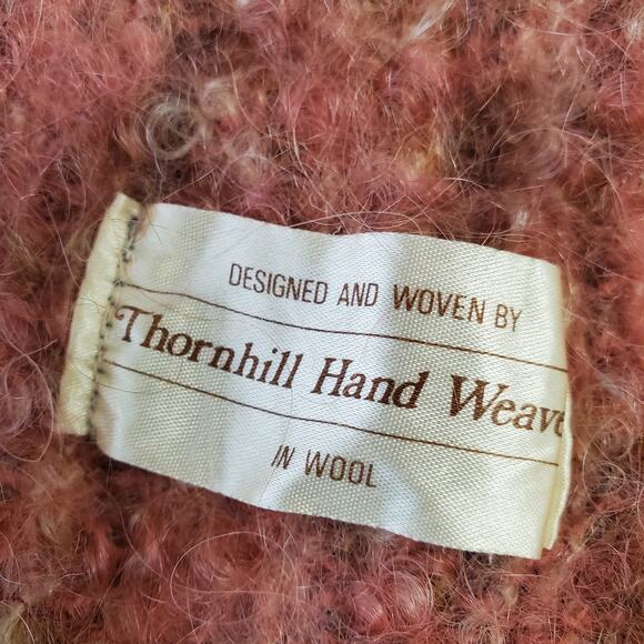 Thornhill Hand Weavers Pink Wool Scarf Fringe Soft Handmade 70s England Soft - Picture 8 of 10